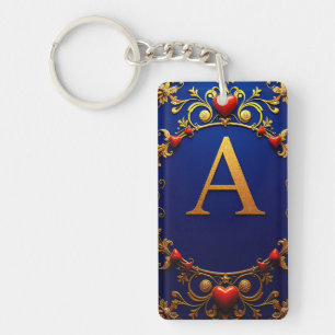 Lettre A dorée avec détails d'accent de cœur ✨