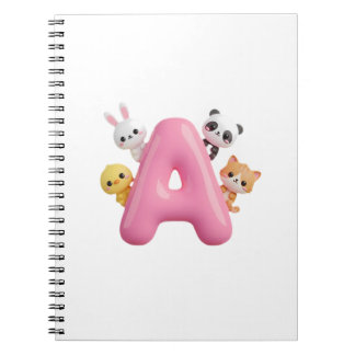 Lettre A en ballon rose 3D – Cahier des animaux de