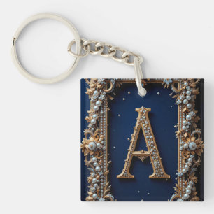 Lettre A en bijou de luxe avec monogramme doré et 