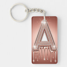 Lettre A en or rose luxueux qui coule Monogramme