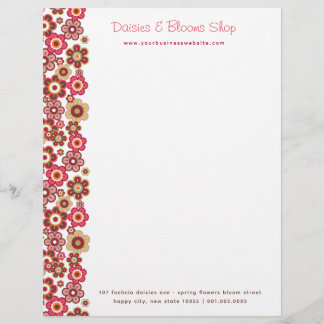 Lettre À En-tête Bonbons Rose Doux Fleurs Fleurs Fille Motif Amusan