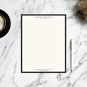 Lettre À En-tête Boutique minimaliste de luxe noir/ivoire