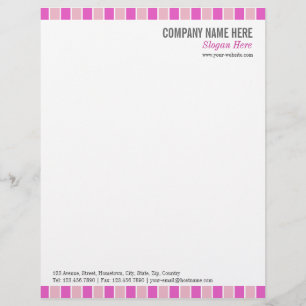 Lettre À En-tête Carré rose