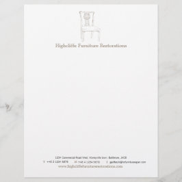 Lettre À En-tête Chaise dessin d'antiquités en-tête