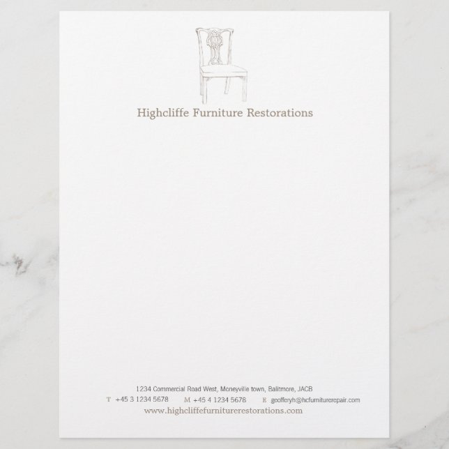 Lettre À En-tête Chaise dessin d'antiquités en-tête (Devant)