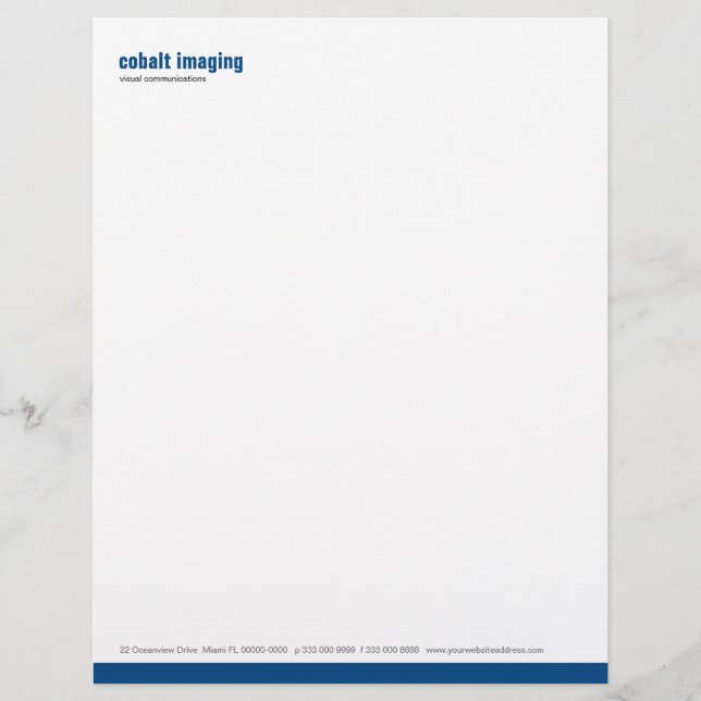 Lettre À En-tête Cobalt de panneau de ligne de base (Devant)