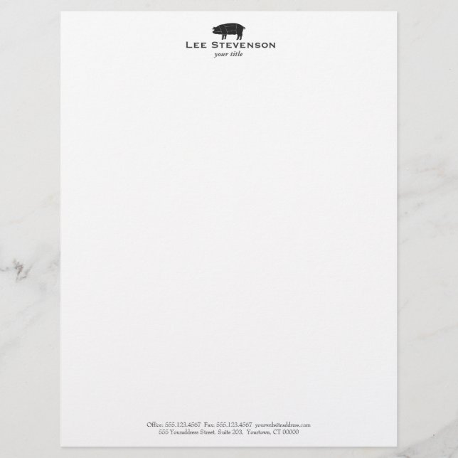 Lettre À En-tête Cochon de porc barbecue (Devant)
