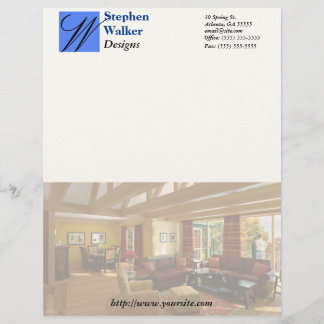 Lettre À En-tête Design d'intérieur fait sur commande stationnaire