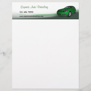 Lettre À En-tête Détail du lavage de voiture