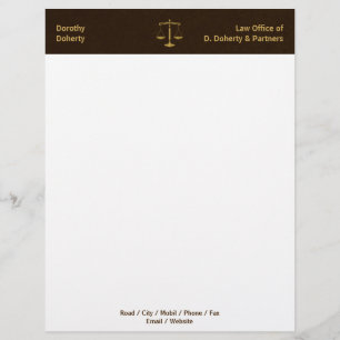 Lettre À En-tête Échelles d'or de CABINET JURIDIQUE de la justice
