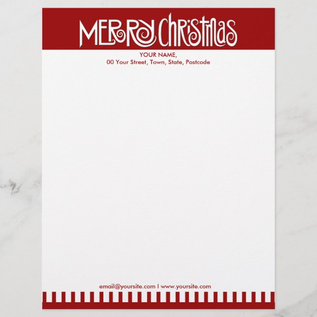 Lettre À En-tête En-tête blanc de Noël (Devant)