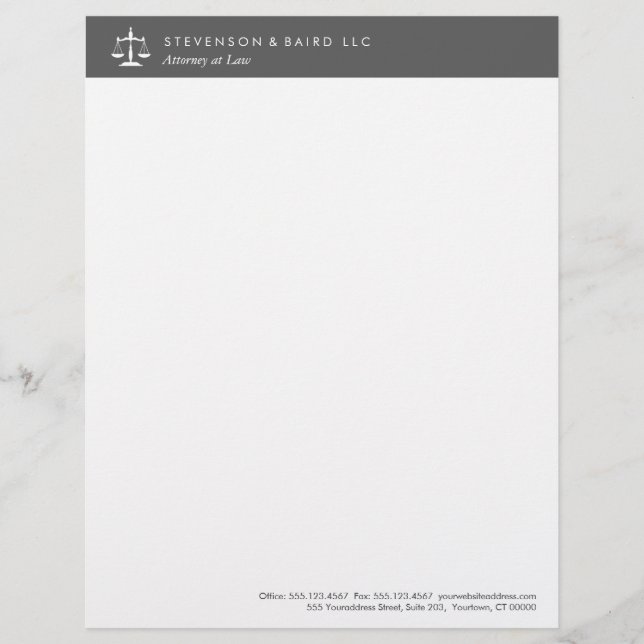 Lettre À En-tête En-tête du procureur de l'échelle de justice (Devant)