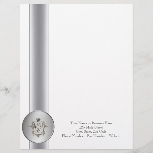 Lettre À En-tête En-tête en argent du logo (Devant)