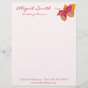 Lettre À En-tête Fleur d'Hibiscus hawaïen en-tête personnalisée