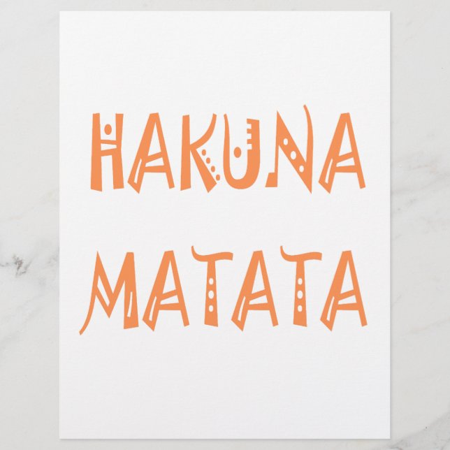Lettre À En-tête Hakuna Matata - Art Tribal Africain (Devant)