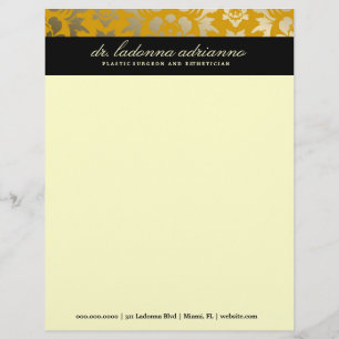 Lettre À En-tête jaune d'or de la damassé 311-Ladonna