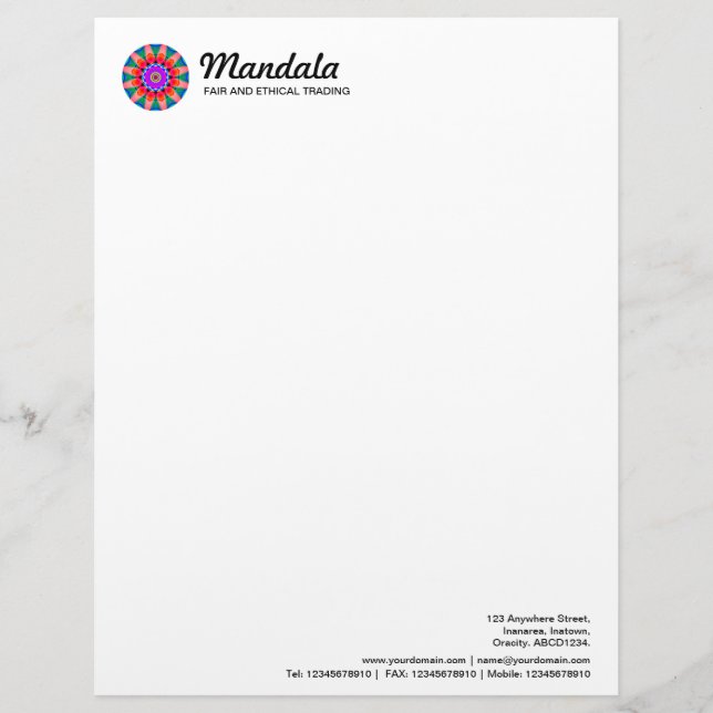 Lettre À En-tête Kaleidoscopic Mandala 03 (Devant)