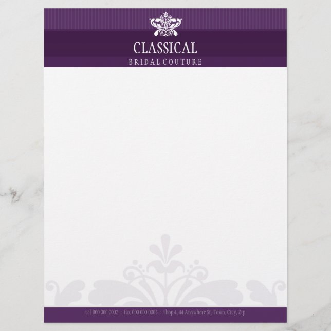 Lettre À En-tête LETTERHEAD ÉLÉGANTE :: classe fleurie 12 (Devant)