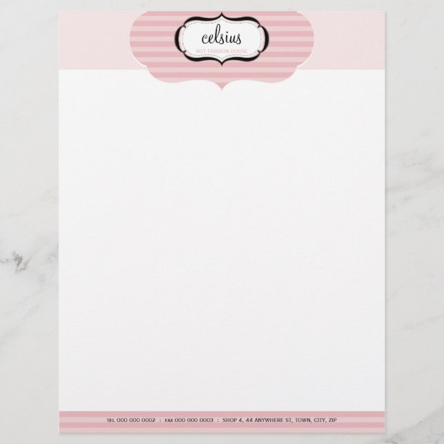 Lettre À En-tête LETTERHEAD PERSONNALISÉE :: boutique chic 2 (Devant)