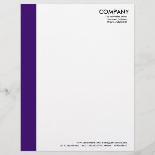 Lettre À En-tête Marge de couleur - Violet profond