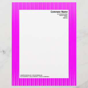 Lettre À En-tête Rayons - Magenta et Blanc