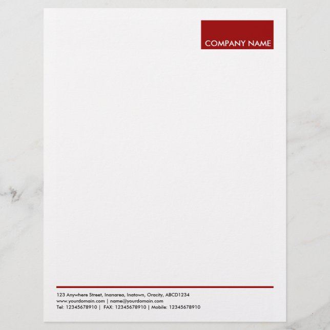 Lettre À En-tête Rectangle - Maroon (Devant)