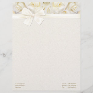 Lettre À En-tête Rose blanche Élégance 2 - Personnaliser