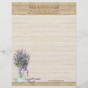 Lettre À En-tête Russe Country Mason Jar French Lavender Bouquet