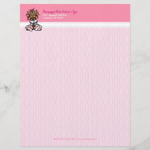 Lettre À En-tête Spa du chien Yorkie Pink
