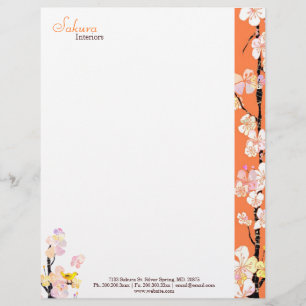 Lettre À En-tête Spring Floral Bird Home Affaires intérieures