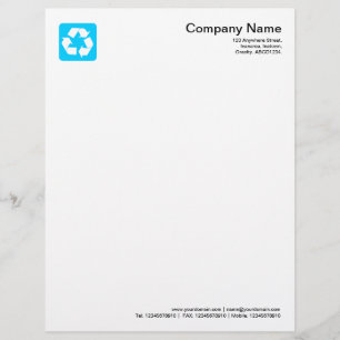 Lettre À En-tête Symbole de recyclage - bleu ciel