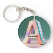 Lettre A Monogramme 3D Géométrique Pastel