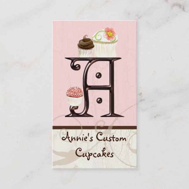 Lettre A Monogramme Dessert Boulangerie Cartes de  (Devant)