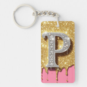 Lettre à monogramme doré P Cadeau initial diamant 