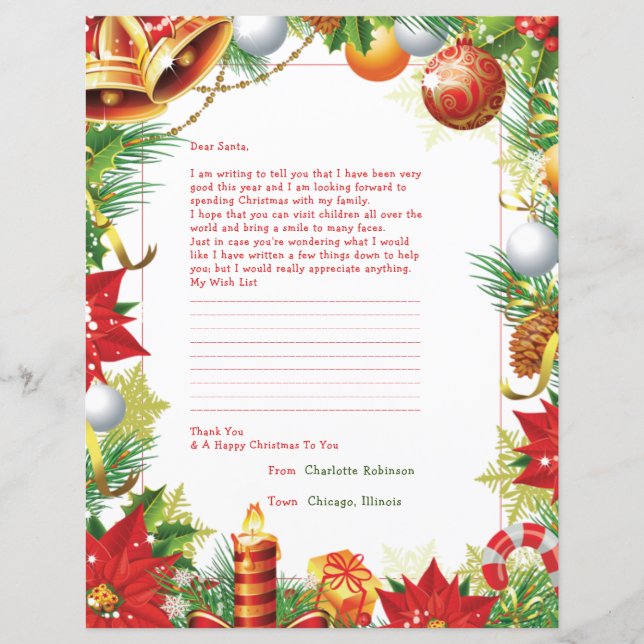 Lettre à Père Noël Papeterie personnalisée (Devant)