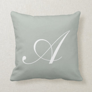 Lettre A Silver Grey Monogramme Coussin