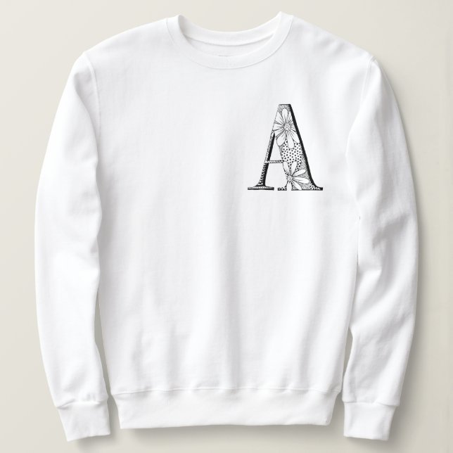 LETTRE 'A' Sweatshirt monogramme initial (Design devant)