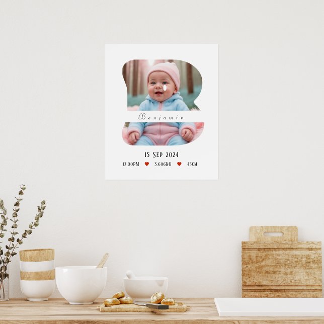 Lettre Alphabet bébé personnalisée - B - Poster (Cuisine)