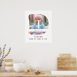 Lettre Alphabet bébé personnalisée - D - Poster