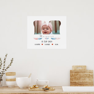 Lettre Alphabet bébé personnalisée - M - Poster