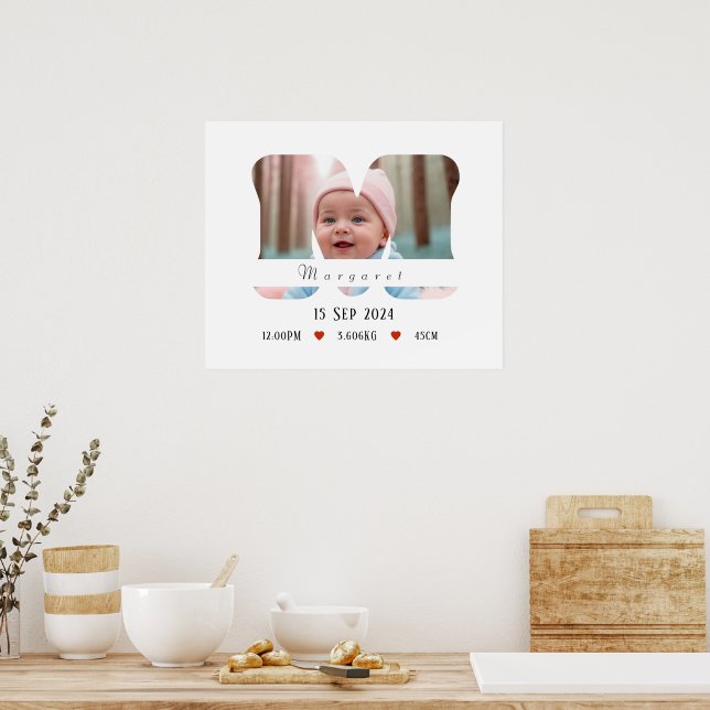 Lettre Alphabet bébé personnalisée - M - Poster (Cuisine)