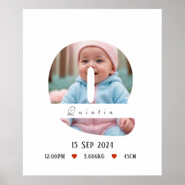 Lettre Alphabet bébé personnalisée - Q - Poster