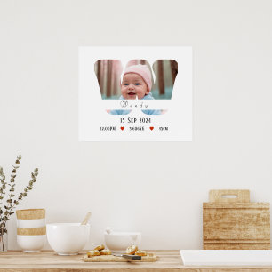 Lettre Alphabet bébé personnalisée - W - Poster