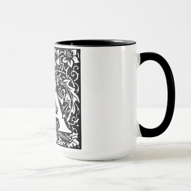 Lettre alphabet de style médiéval A sur Mug (Droite)