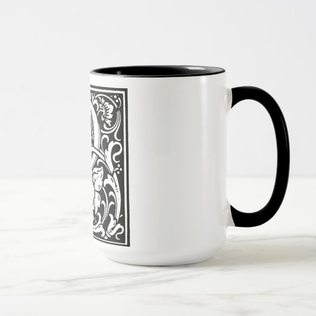 Lettre alphabet de style Renaissance P sur Mug (Droite)