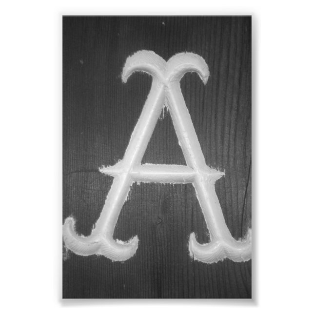 LETTRE Alphabet Photographie A10 Noir & Blanc 4x6 (Devant)