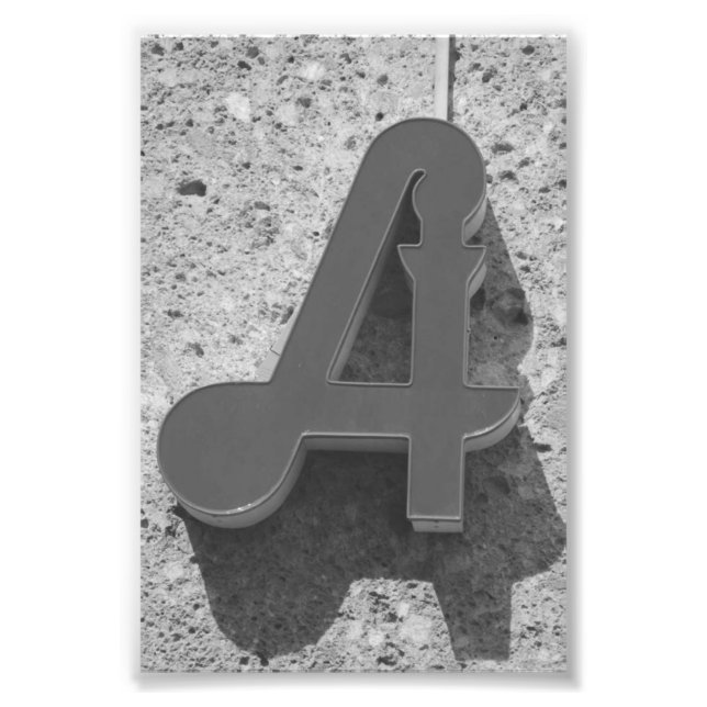 LETTRE Alphabet Photographie A9 Noir et Blanc 4x6 (Devant)