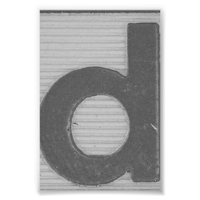 LETTRE Alphabet Photographie D2 noir et blanc 4x6 (Devant)