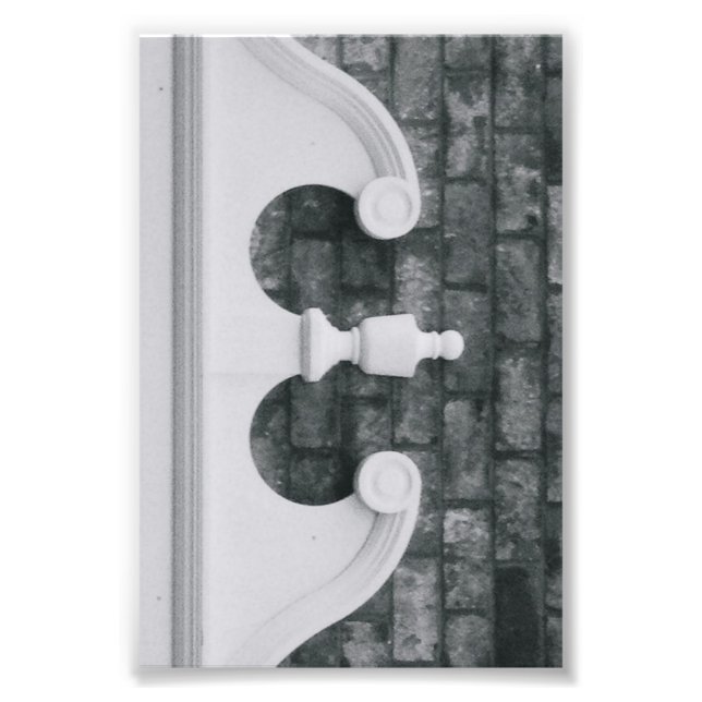 LETTRE Alphabet Photographie E6 Noir et Blanc 4x6 (Devant)