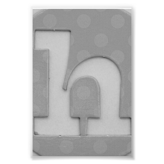 LETTRE Alphabet Photographie H5 Noir et Blanc 4x6 (Devant)